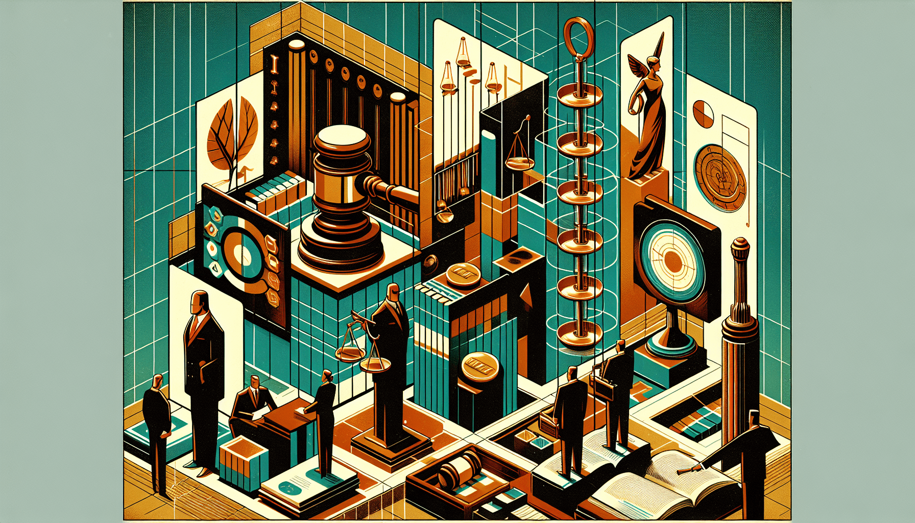 Abstract geometric composition with legal symbols