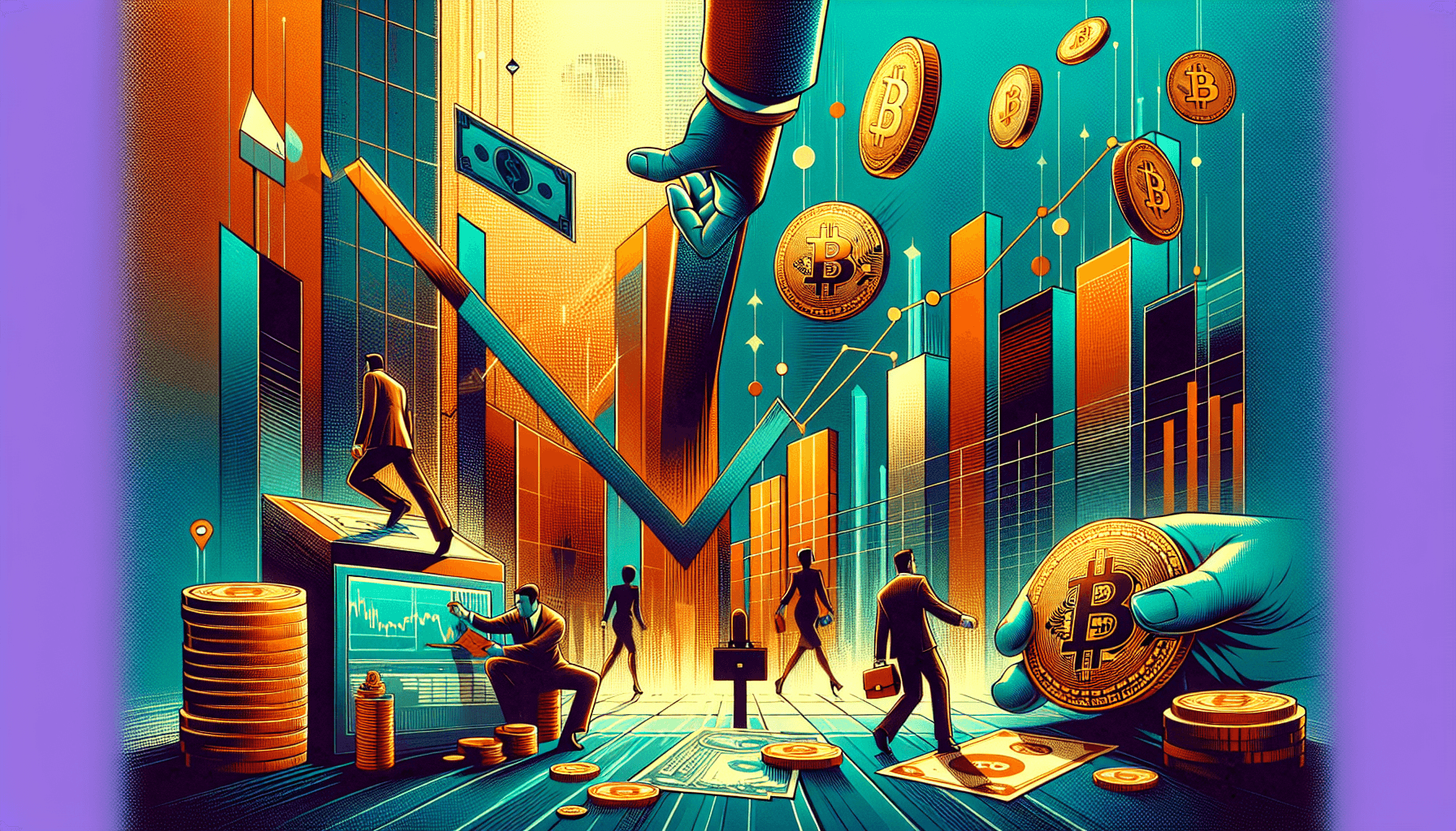 Colorful digital illustration of a financial